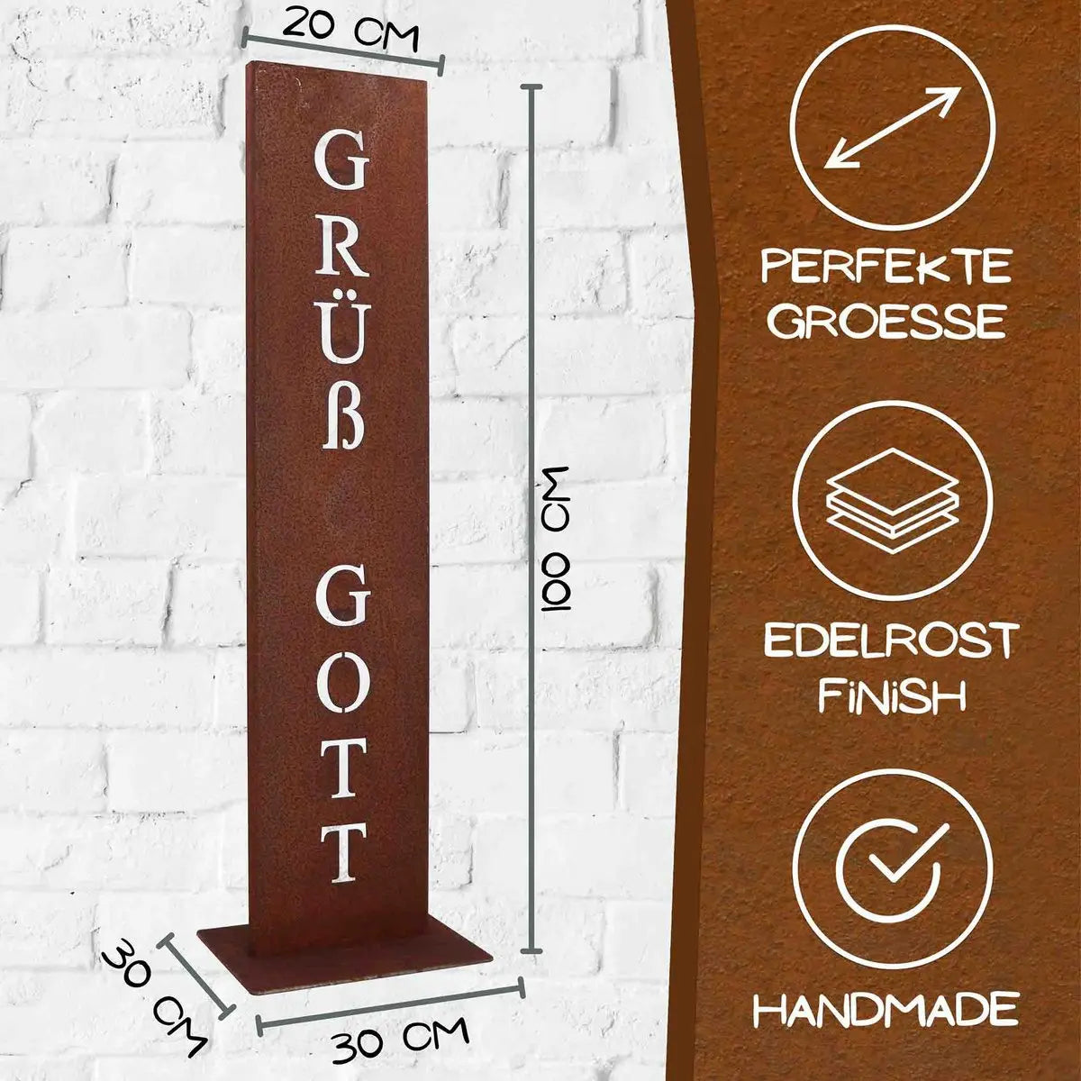 Grüß Gott - Rost Schild im Edelrost Look | - Pille Gartenwelt