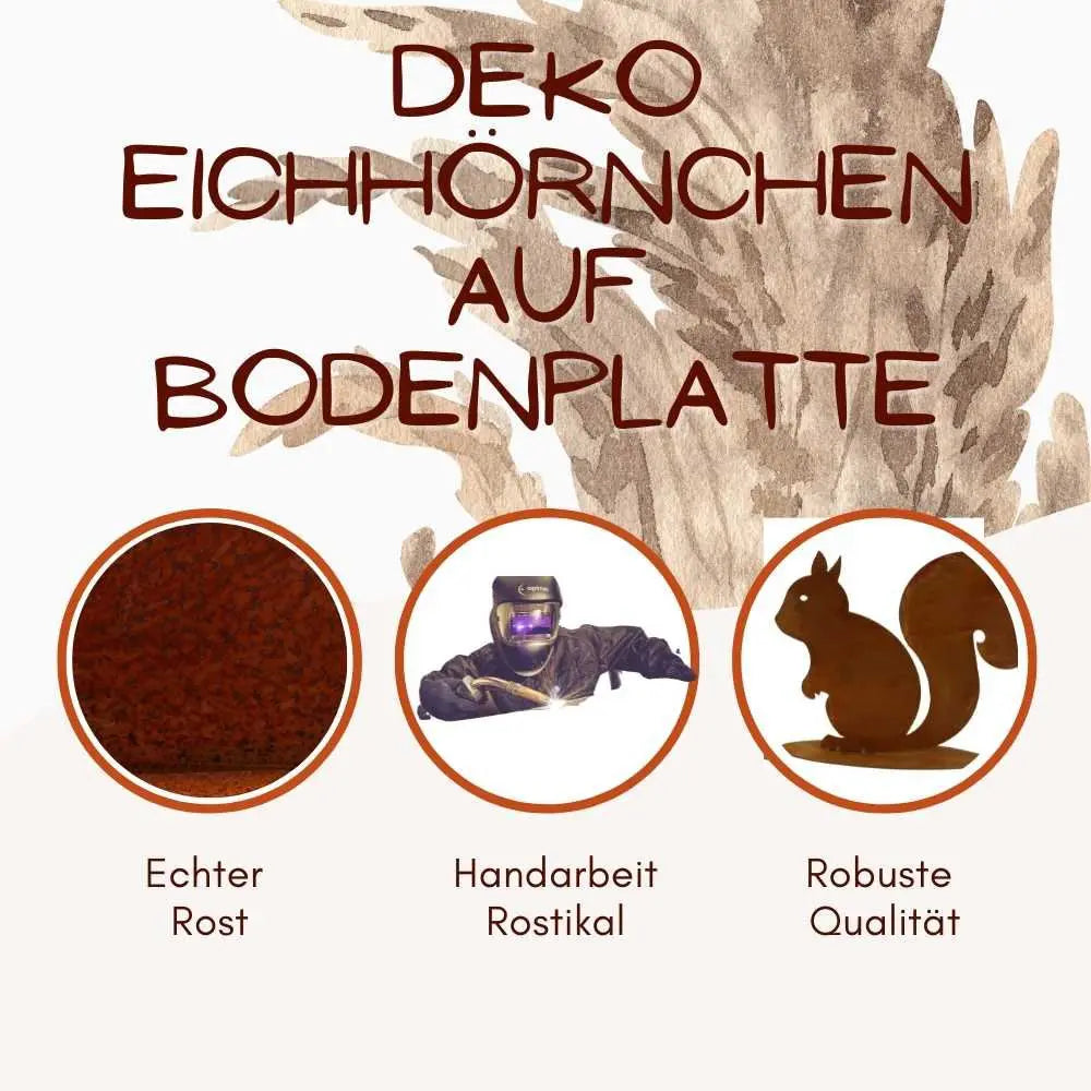 Edelrost Eichhörnchen „Kecki“ – Herbstdeko aus Metall zum Hängen/Stehen - Pille Gartenwelt