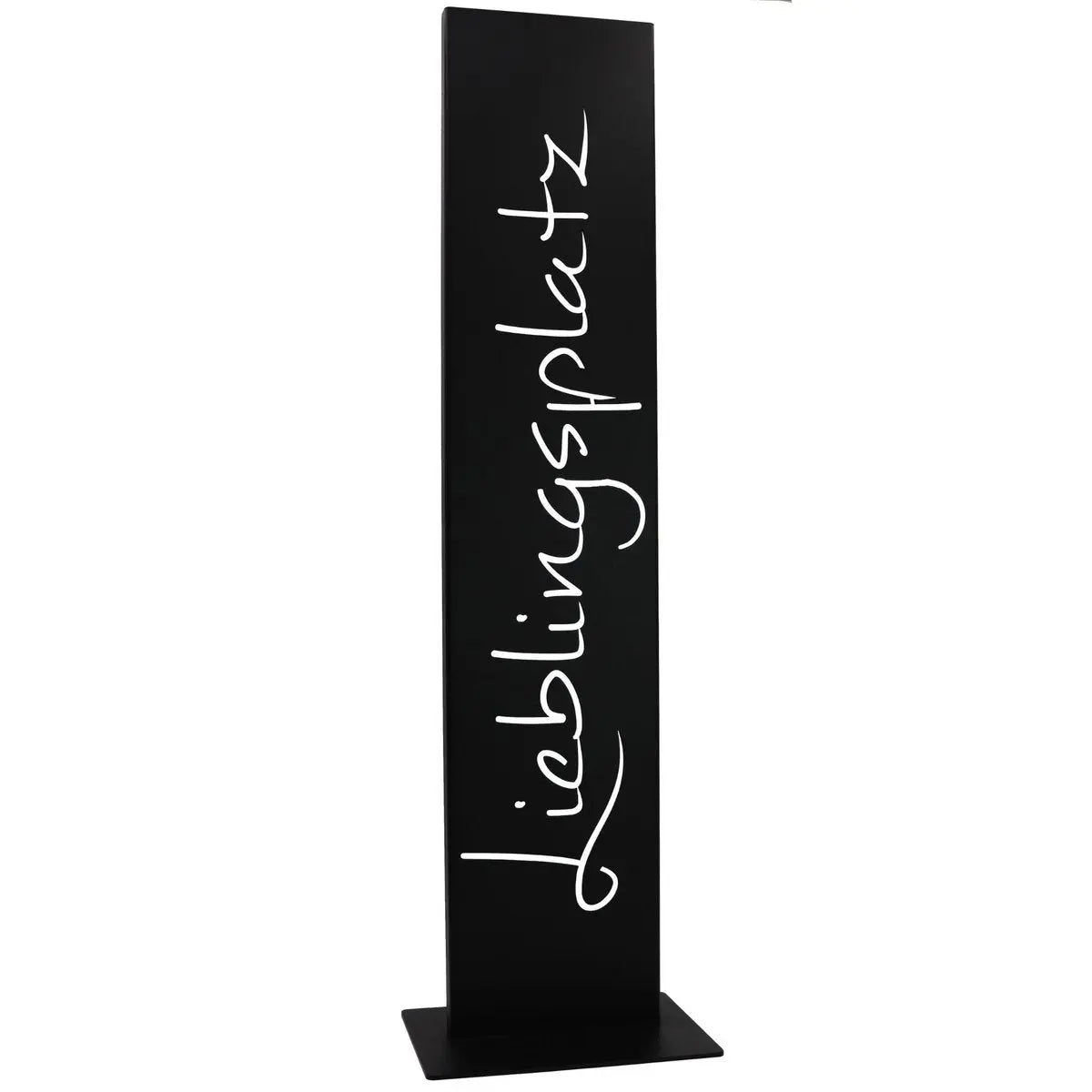 Lieblingsplatz Schild schwarz matt – Metall Deko mit Bodenplatte, 71 cm - Pille Gartenwelt