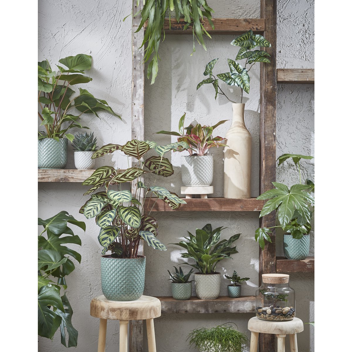 Blumentopf Daan weiß  H 17,5 cm, Ø 19 cm | edle Optik mit schimmernder Oberfläche