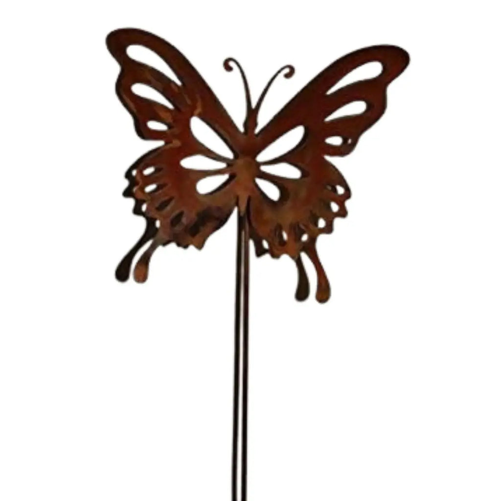 Edelrost Schmetterling Blumenstecker – Rost Deko zum Stecken oder Hängen - Pille Gartenwelt