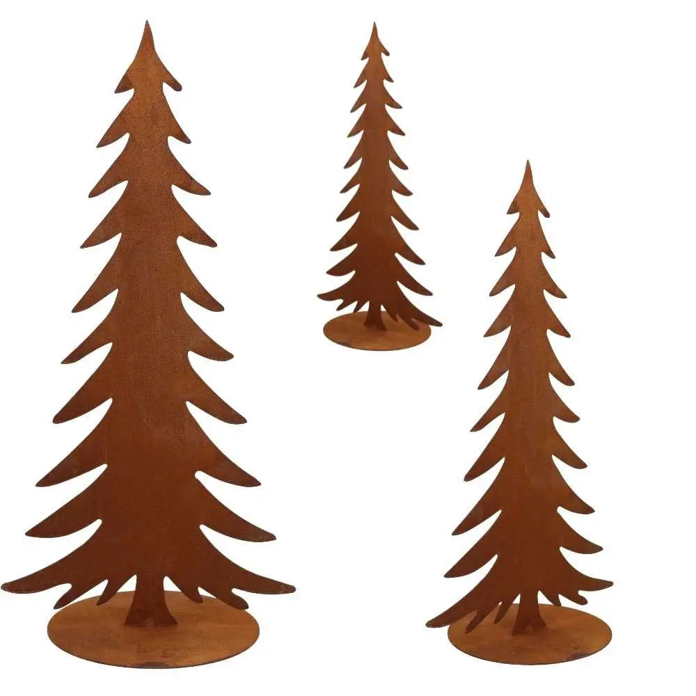 Edelrost Tannenbaum auf Bodenplatte – 3 Größen 50/75/100 cm - Pille Gartenwelt