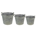 Pflanzenhalter Ø 32x25 cm Graugrüner Blumentopf aus Metall Clayre & Eef.