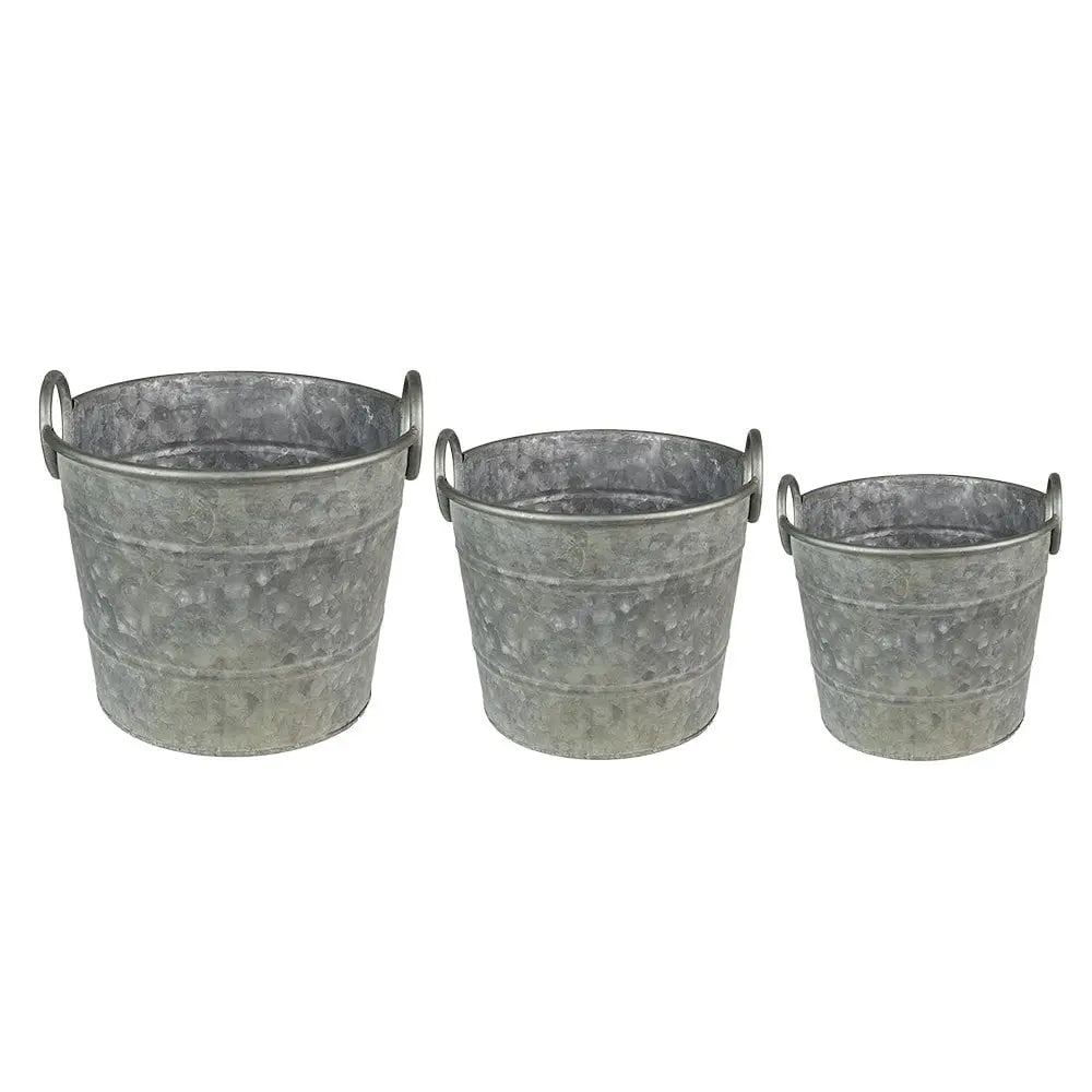 Pflanzenhalter Ø 32x25 cm Graugrüner Blumentopf aus Metall Clayre & Eef.