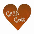Vintage Deko Herz "Grüß Gott" Schild Türdeko Haustür - Pille Gartenwelt