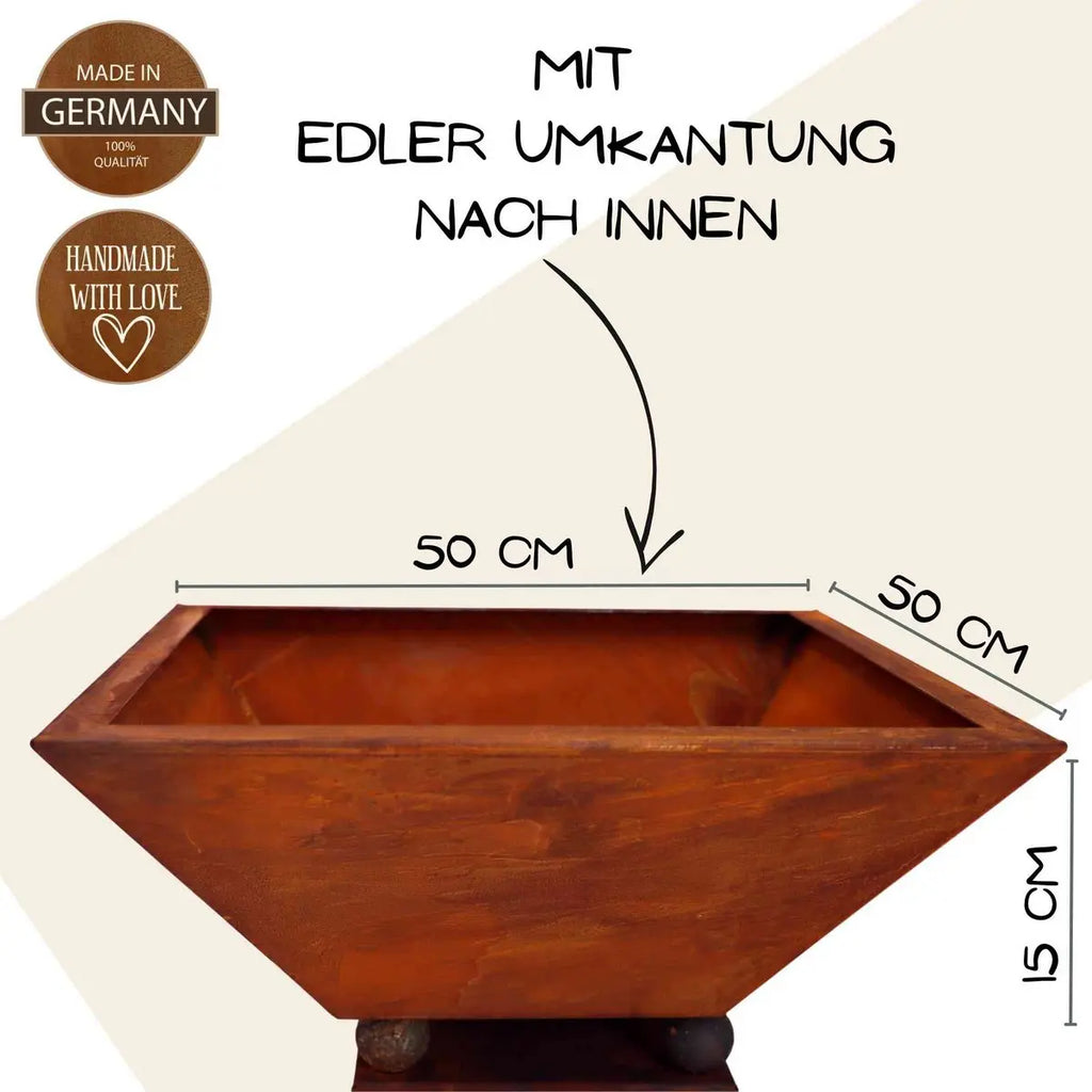 Personalisierte Edelrostsäule „Herzlich Willkommen“ 1 m – 6 Varianten - Pille Gartenwelt