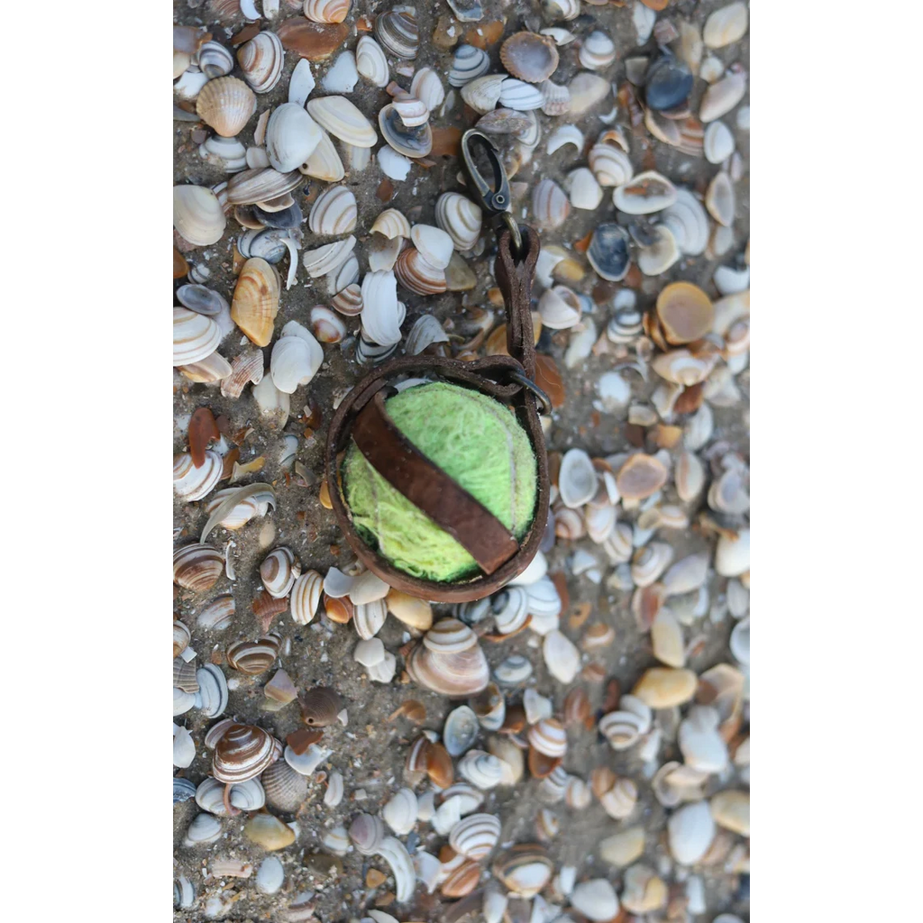 Tennisballhalter aus Leder Camel – freihändig & sauber, 2 Größen