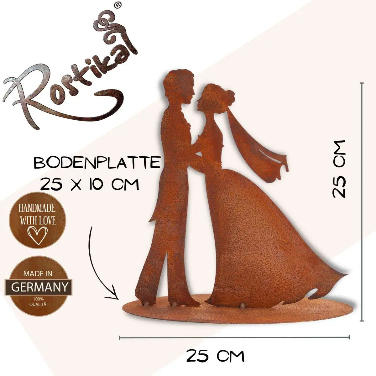 Deko Brautpaar Rosi und Frau | Rostige Dekoidee aus Metall | - Pille Gartenwelt