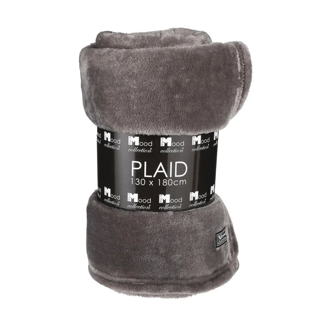 Fleece Plaid Grau 180x130 cm – kuschelige Decke von Mica Decorations - Pille Gartenwelt