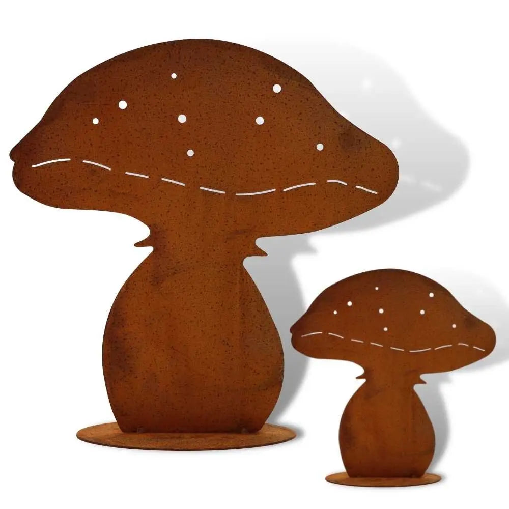Edelrost Pilze, rostige Herbstdeko aus Metall für Haus und Garten | 30 und 15 cm hoch - Pille Gartenwelt
