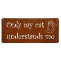 Edelrost Katzen Dekoschild 30×15 cm – Metallschild zum Aufhängen - Pille Gartenwelt