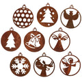 9 x Edelrost Weihnachtsanhänger 7 cm – versch. Motive | Christbaumschmuck - Pille Gartenwelt