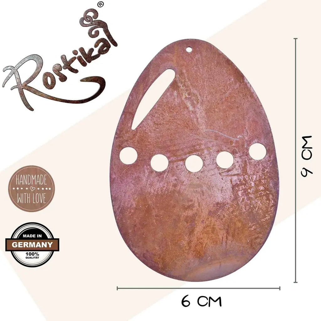 Edelrost Osterei zum Hängen – Osterdeko für Fenster & Türkranz, 9 cm - Pille Gartenwelt