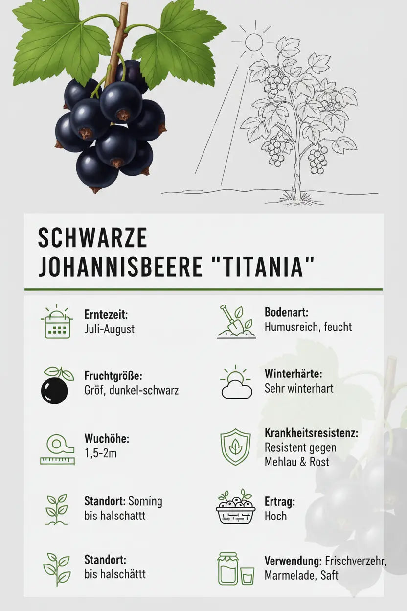 Schwarze Johannisbeere 5 verschiedene Sorten Ribes Nigrum