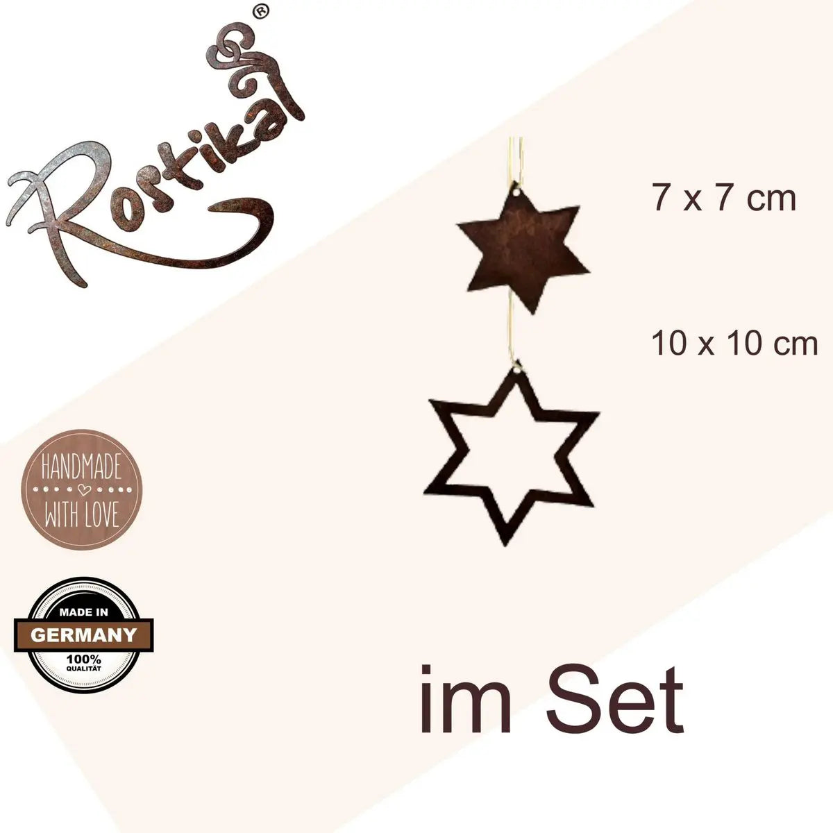 Edelrost Stern Anhänger Set – Metall Sterne zum Hängen für Fenster & Christbaum - Pille Gartenwelt