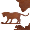 Edelrost Katze mit Maus „Hab ich dich!“ – Metall Dekofigur 57 cm Rostikal