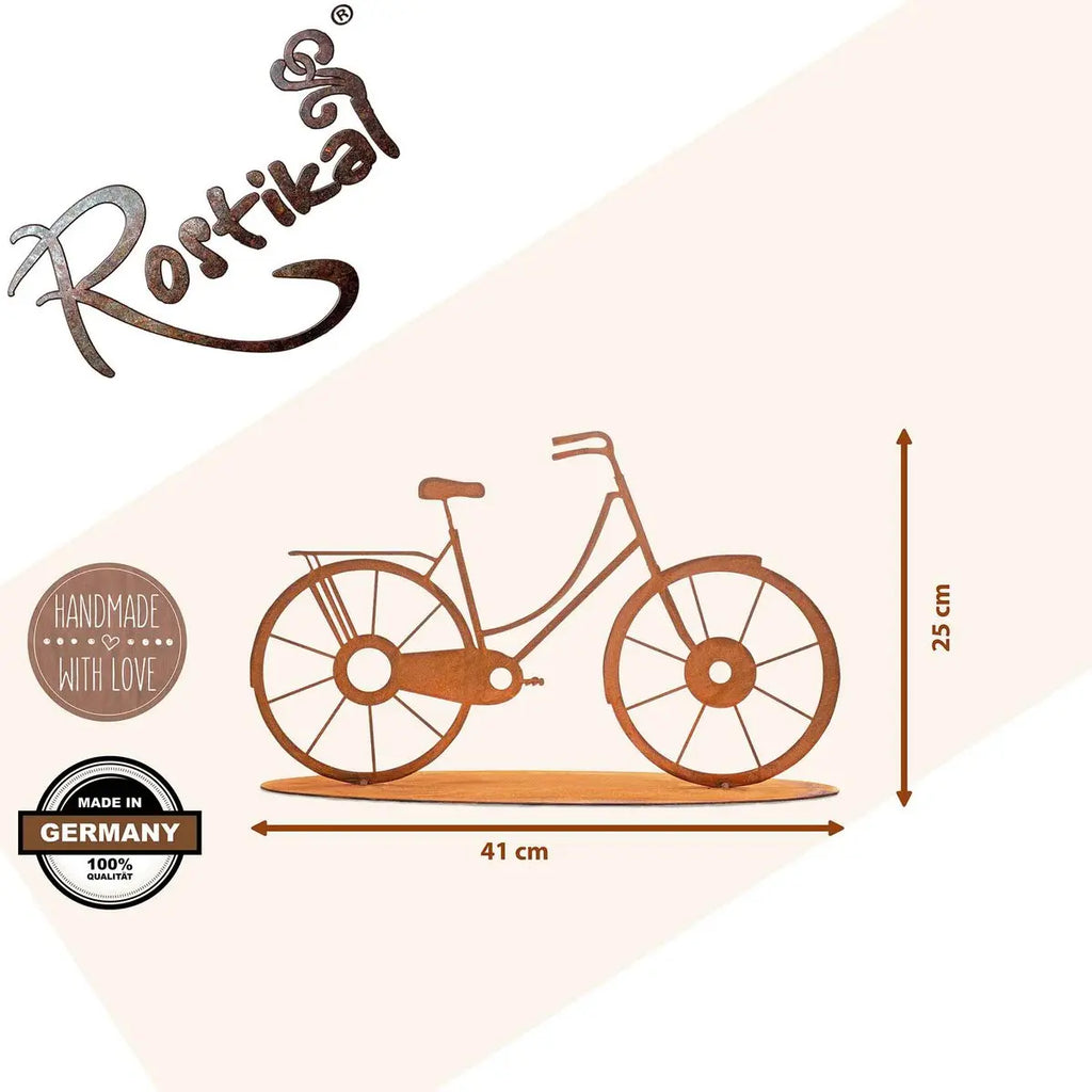 Metalldeko Fahrrad im Edelrost Design | Bike Deko Figur - Pille Gartenwelt