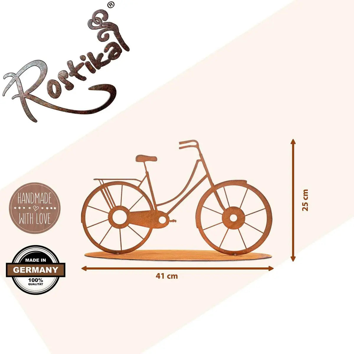 Metalldeko Fahrrad im Edelrost Design | Bike Deko Figur - Pille Gartenwelt