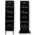 Metall Spruchtafel Garten Deko Stele | Hochzeitsdeko schwarz | 55 cm - Pille Gartenwelt