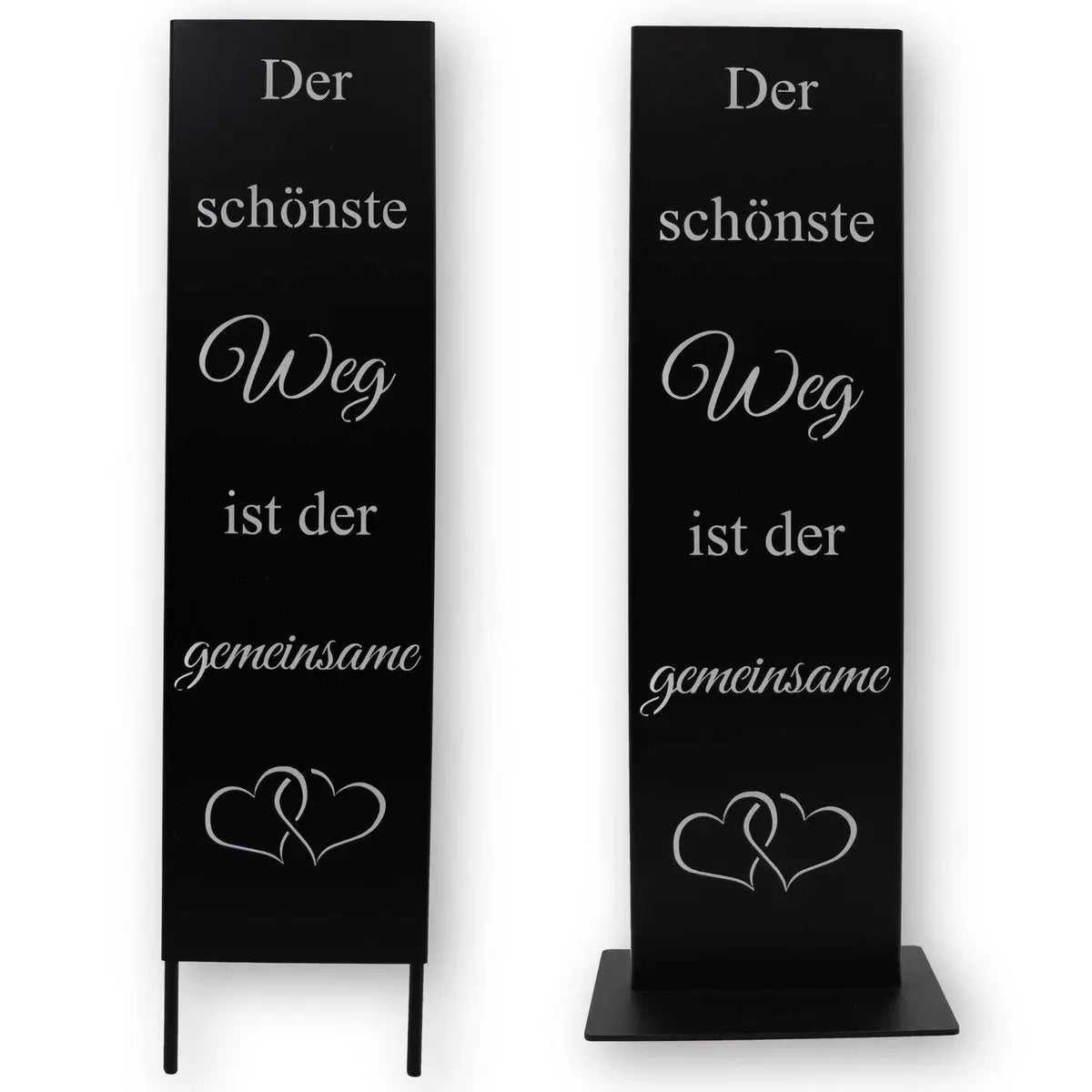 Metall Spruchtafel Garten Deko Stele | Hochzeitsdeko schwarz | 55 cm - Pille Gartenwelt