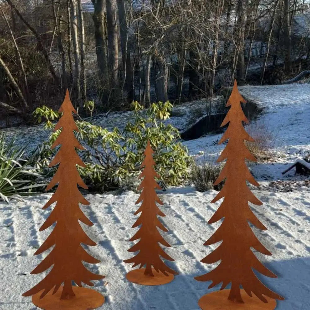 Edelrost Tannenbaum auf Bodenplatte – 3 Größen 50/75/100 cm - Pille Gartenwelt