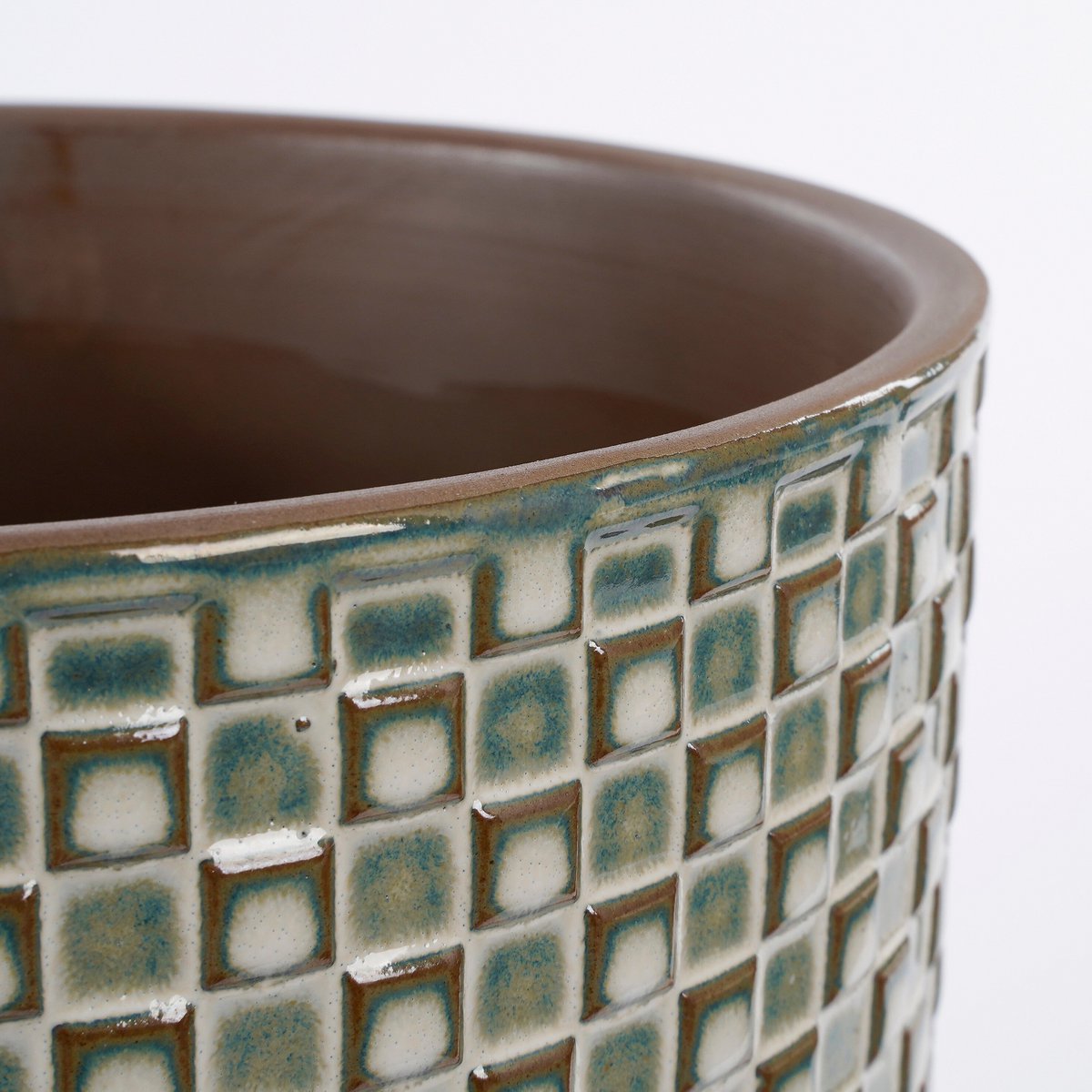 Blumentopf Daan weiß  H 17,5 cm, Ø 19 cm | edle Optik mit schimmernder Oberfläche