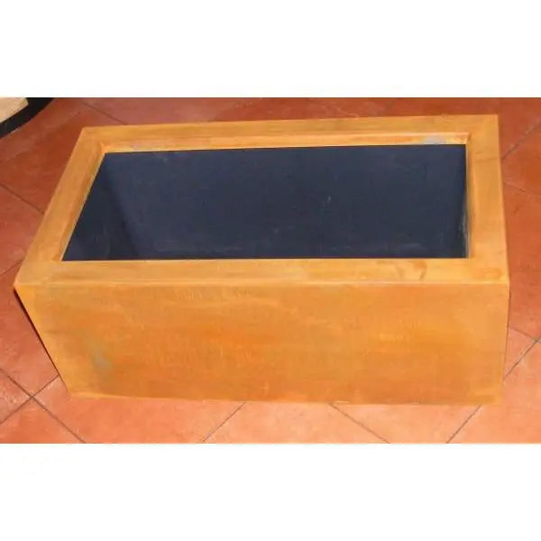 Edelrost Pflanzkübel mit Einsatz 78 cm – Vintage Blumentrog aus Metall - Pille Gartenwelt