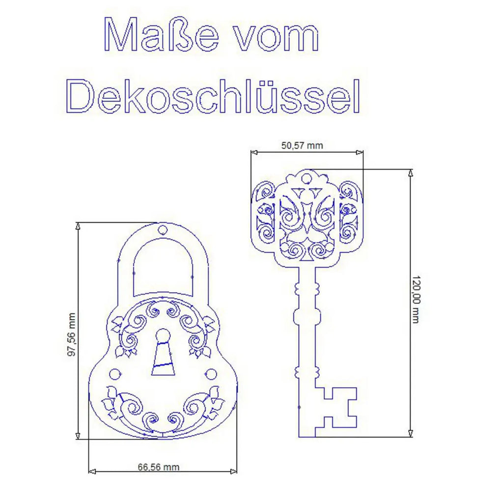 Deko Vorhängeschloss mit Schlüssel | Nostalgische Dekohänger | im Set - Pille Gartenwelt