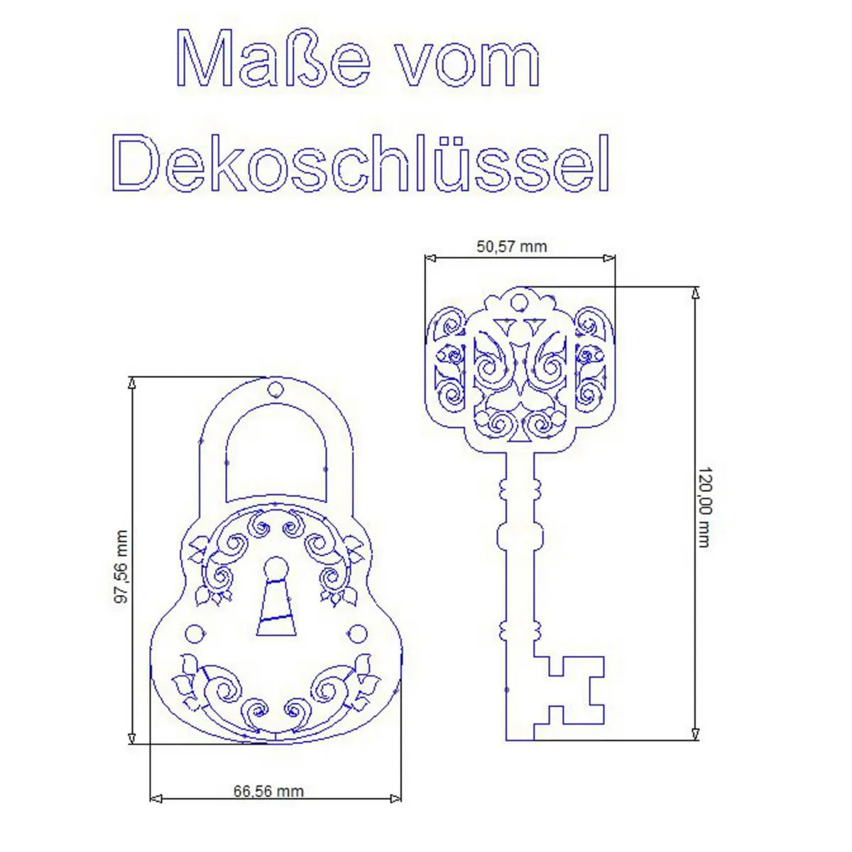 Deko Vorhängeschloss mit Schlüssel | Nostalgische Dekohänger | im Set - Pille Gartenwelt