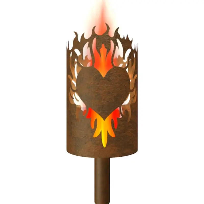 Gartenfackel Flammenherz beidseitig