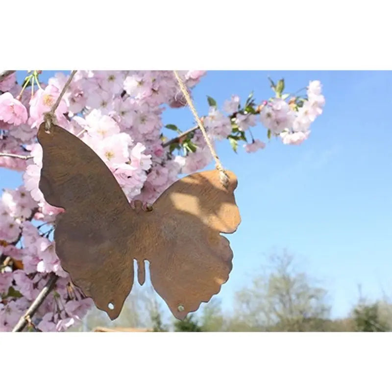 Edelrost Schmetterling Anhänger aus Metall 15 cm – Hängedeko Vintage - Pille Gartenwelt