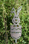 Gartenstecker Hase Willkommen XXL