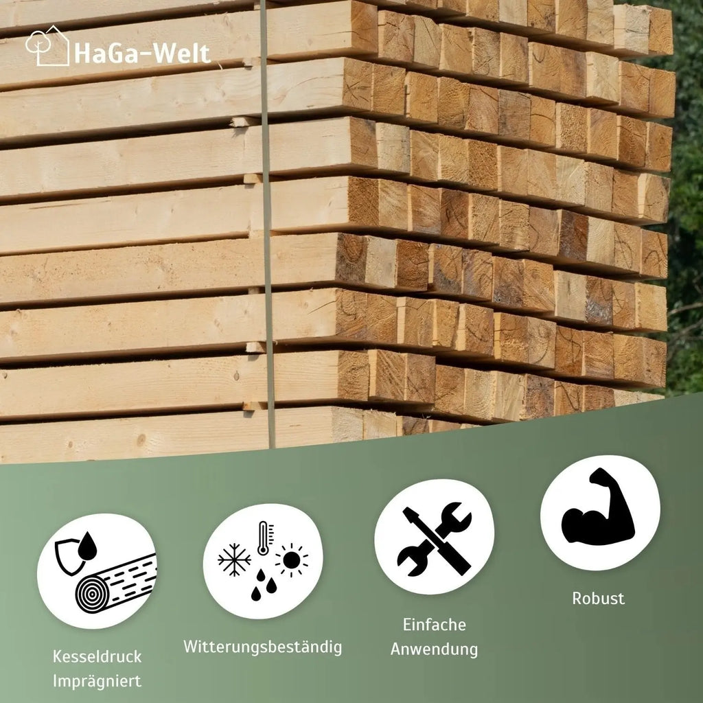 Holzpfosten, KDI-braun – Zaunpfosten für Ihren Gartenzaun