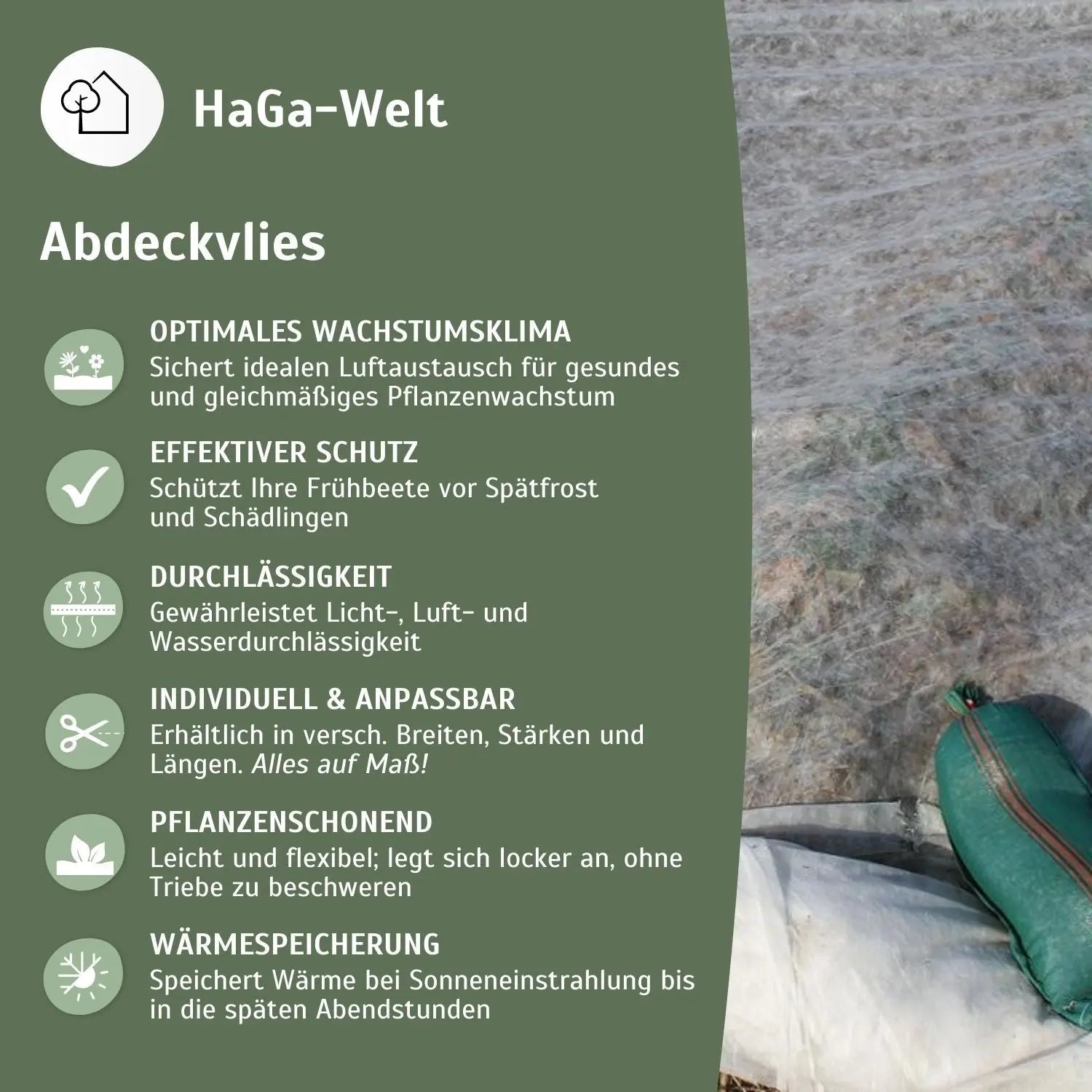 Erntevlies 23g/m² – Frostschutz für Frühbeete