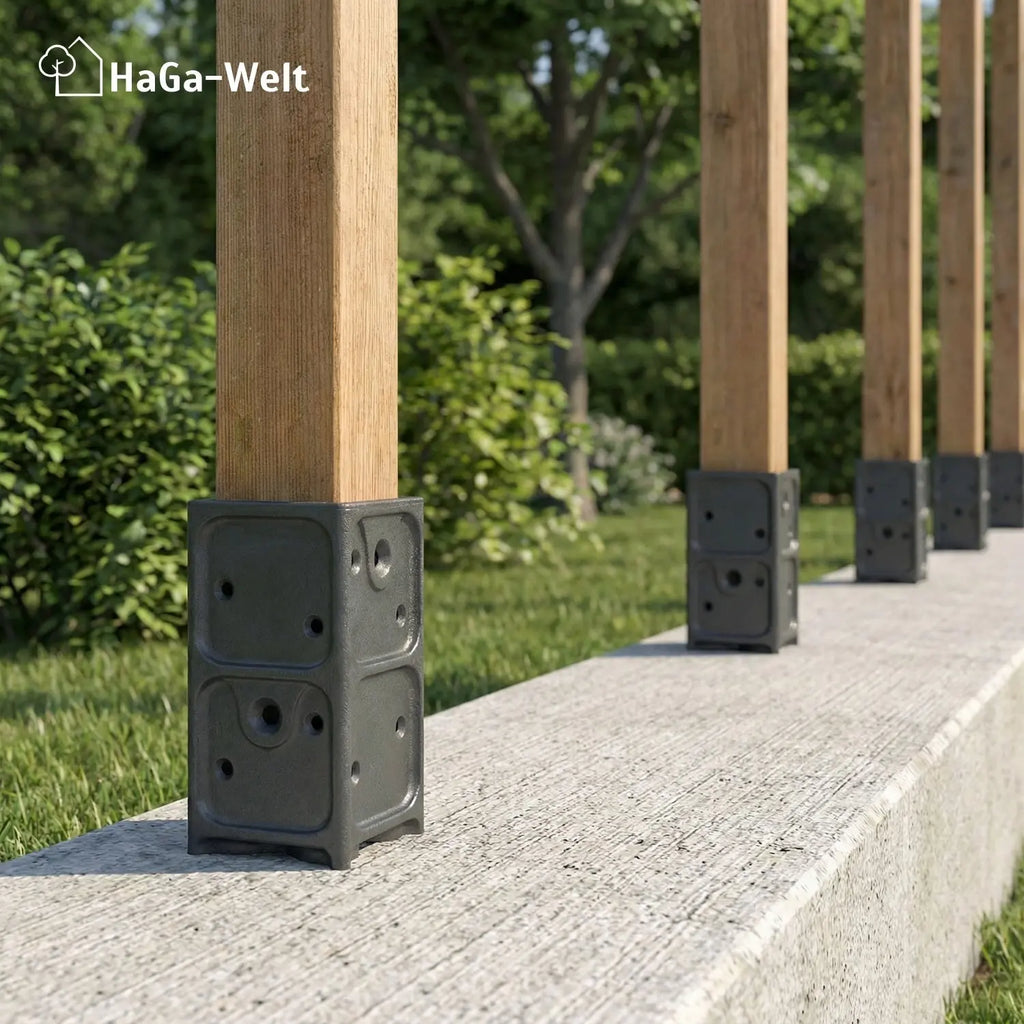 Aufschraubhülse für Holzpfosten 7x7cm Pfostenanker Pfostenanker