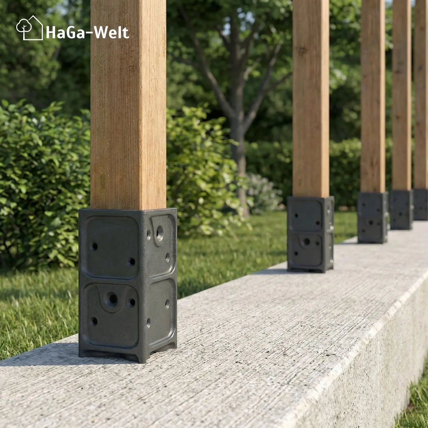 Aufschraubhülse für Holzpfosten 7x7cm Pfostenanker Pfostenanker