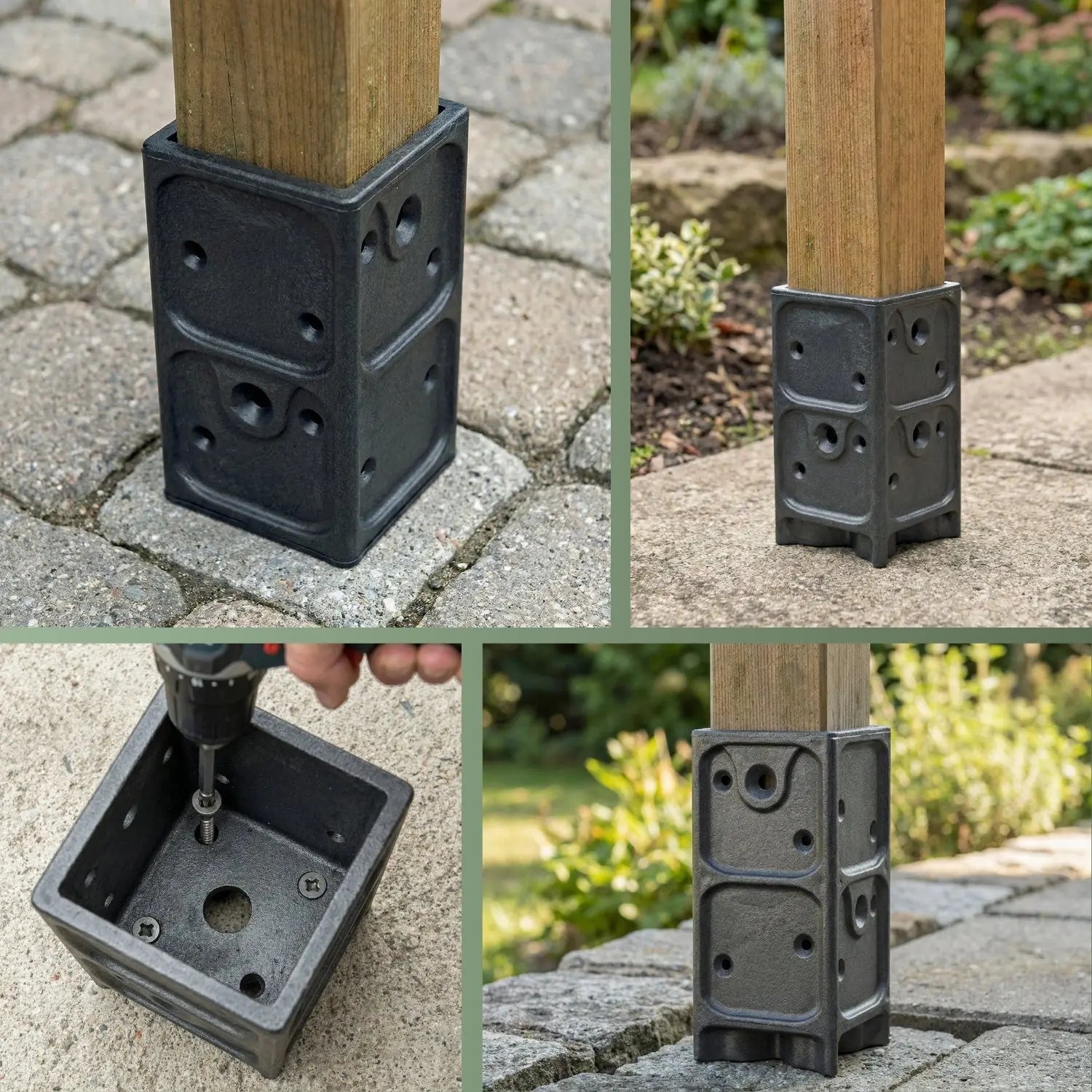 Aufschraubhülse für Holzpfosten 7x7cm Pfostenanker Pfostenanker