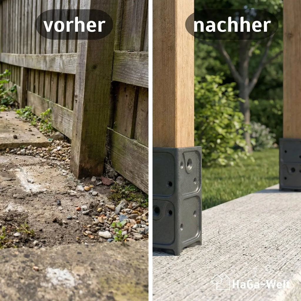 Aufschraubhülse für Holzpfosten 7x7cm Pfostenanker Pfostenanker