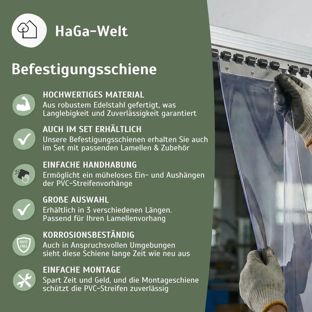 Befestigungsschiene versch. Länge für Lamellenvorhang PVC-Streifenvorhang