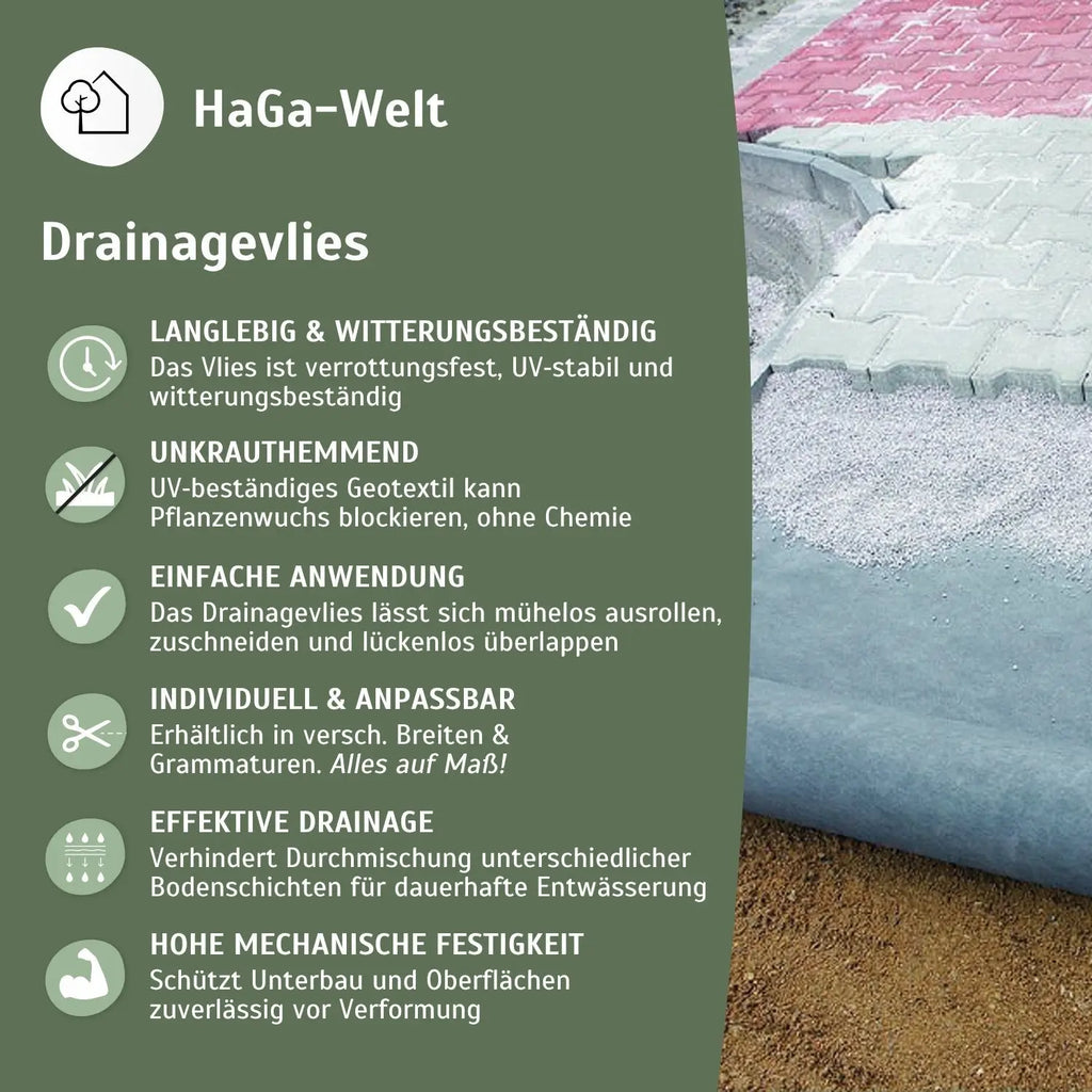 Extra starkes Drainagevlies 200 g/m² – ideal für Teichbau