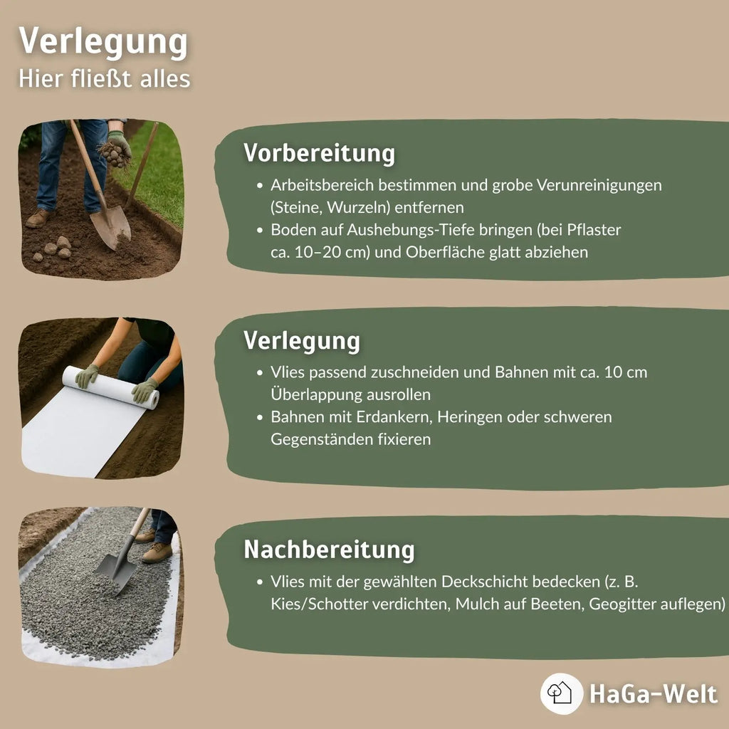 Drainagevlies 120 g/m² – trennt Schicht für Schicht im Gartenbau