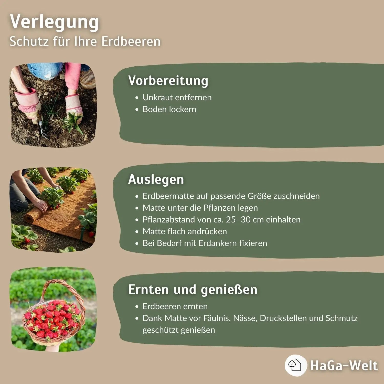 Erdbeermatte in 0,5m Br. (Meterware) 800g/m² einseitig mit Naturlatex besprüht