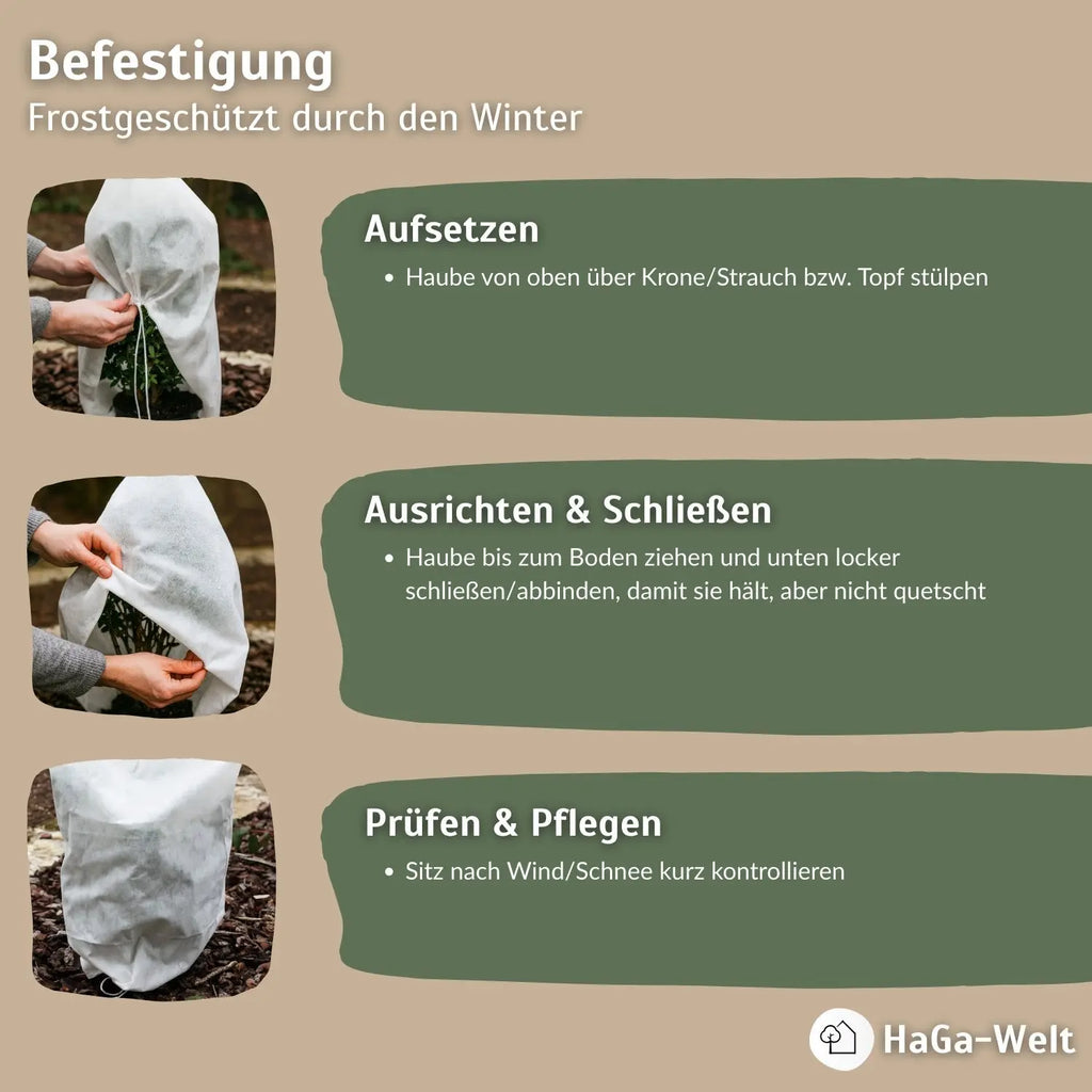 Frostschutzhaube, 80g/m² | 155 x 150 cm – starker Winterschutz für Pflanzen