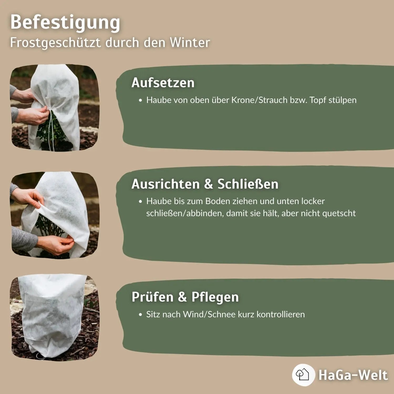 Frostschutzhaube, 80g/m² | 155 x 150 cm – starker Winterschutz für Pflanzen