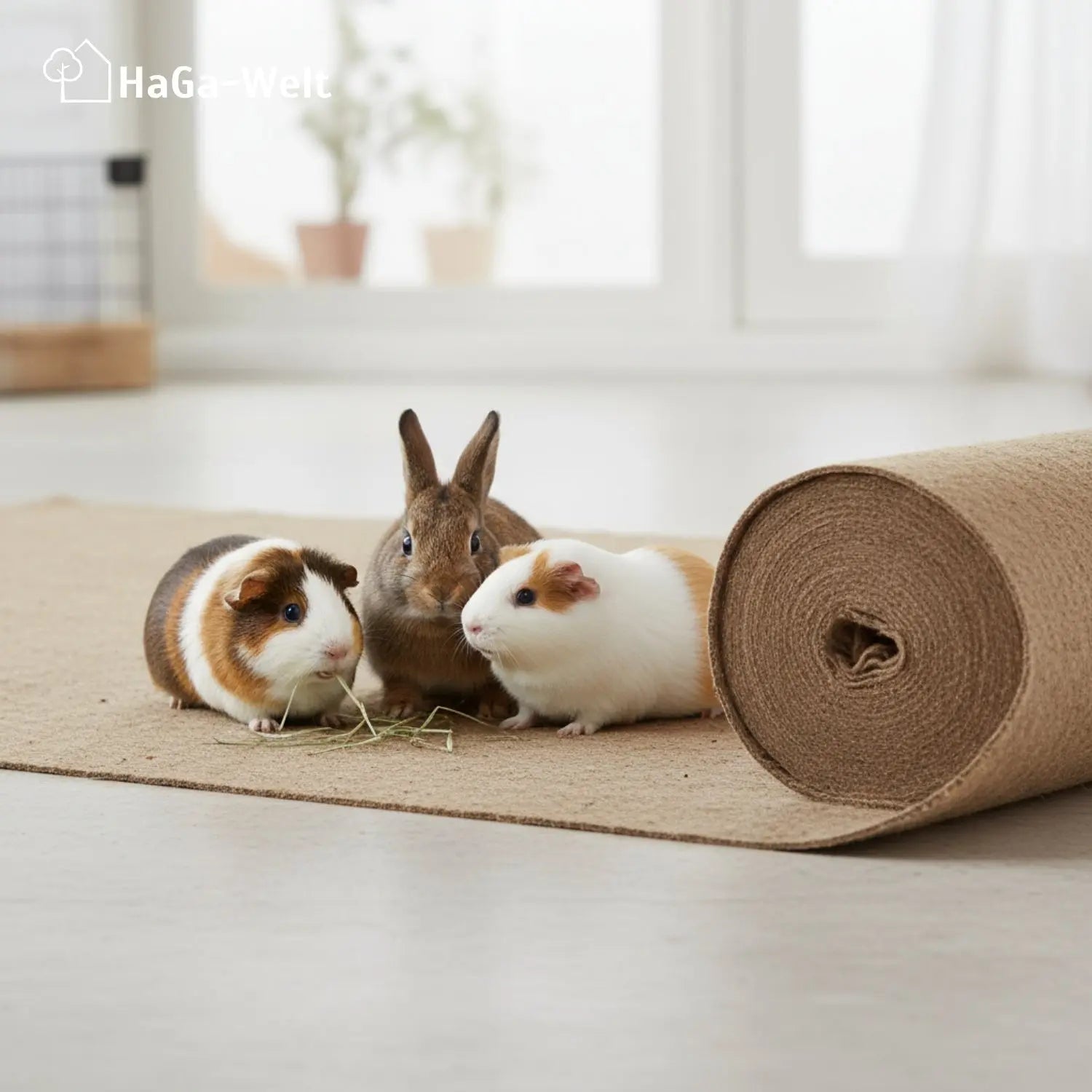 Hanfmatte 65 cm breit  - atmungsaktive Hanfmatte, perfekte Unterlage für Kleintierstreu