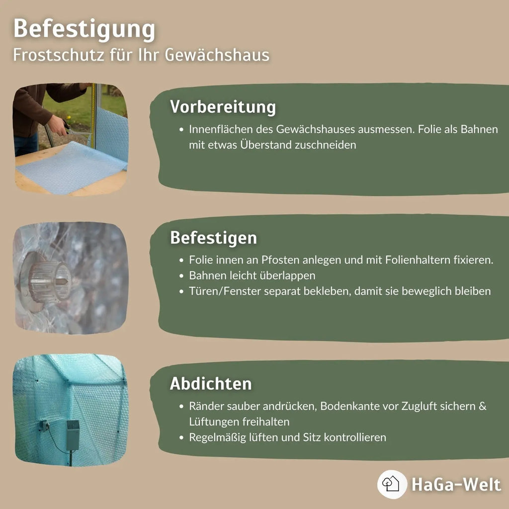 Isolierfolie, 1,5m Breite 3-lagig (Meterware) – effektiver Frostschutz für Gewächshäuser