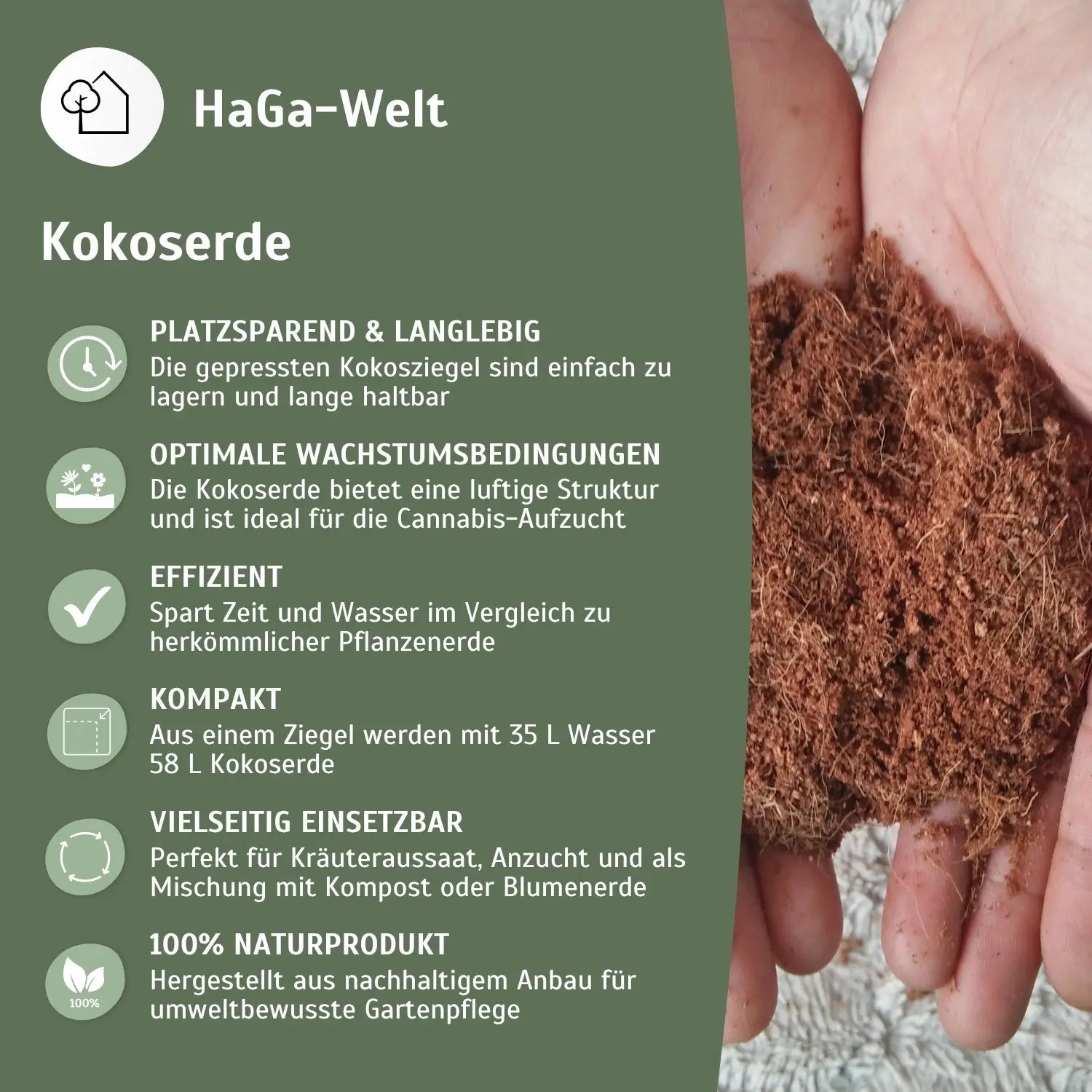 Kokoserde - gepresste Blumenerde zur Anzucht