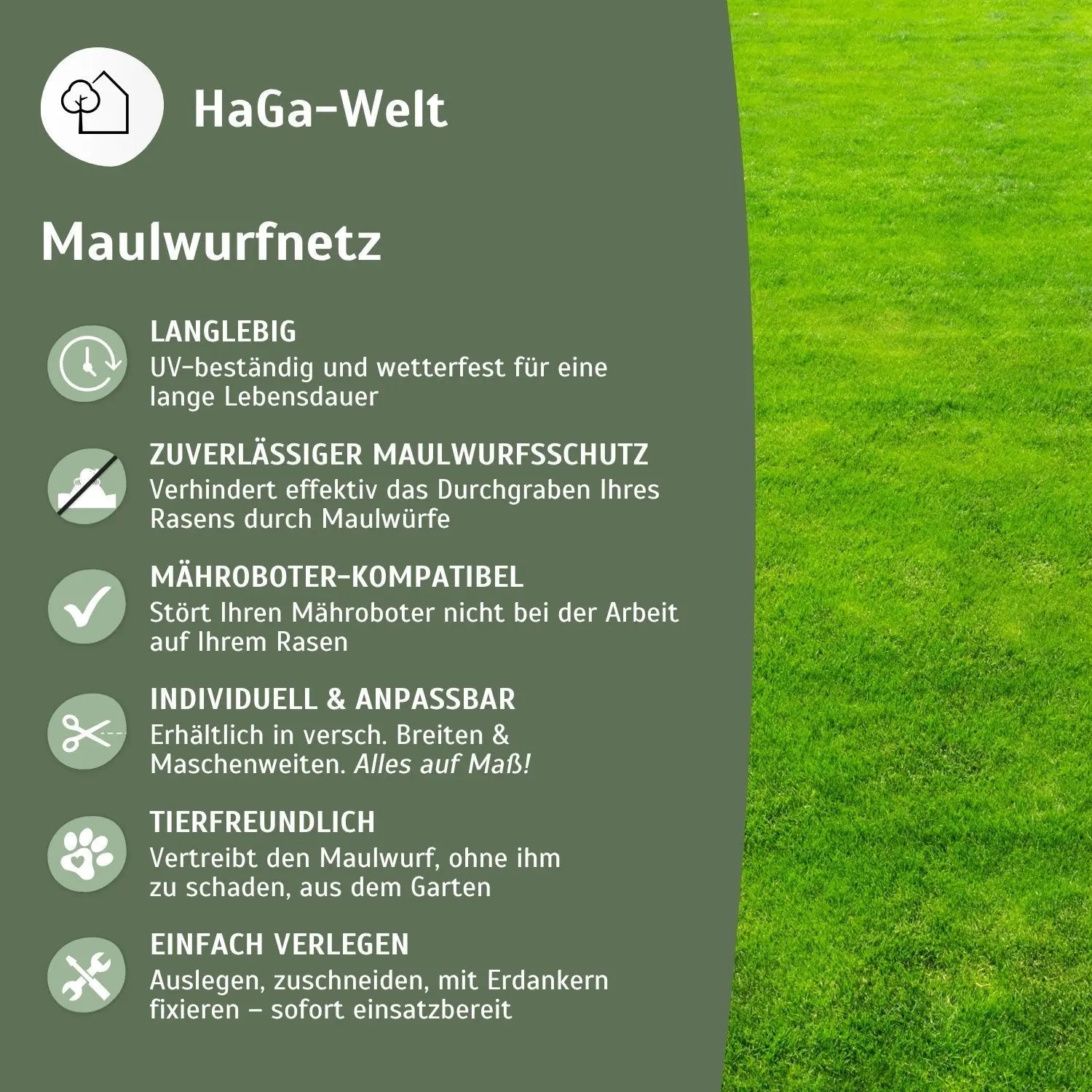 Maulwurfnetz – effektiver Schutz gegen Maulwürfe