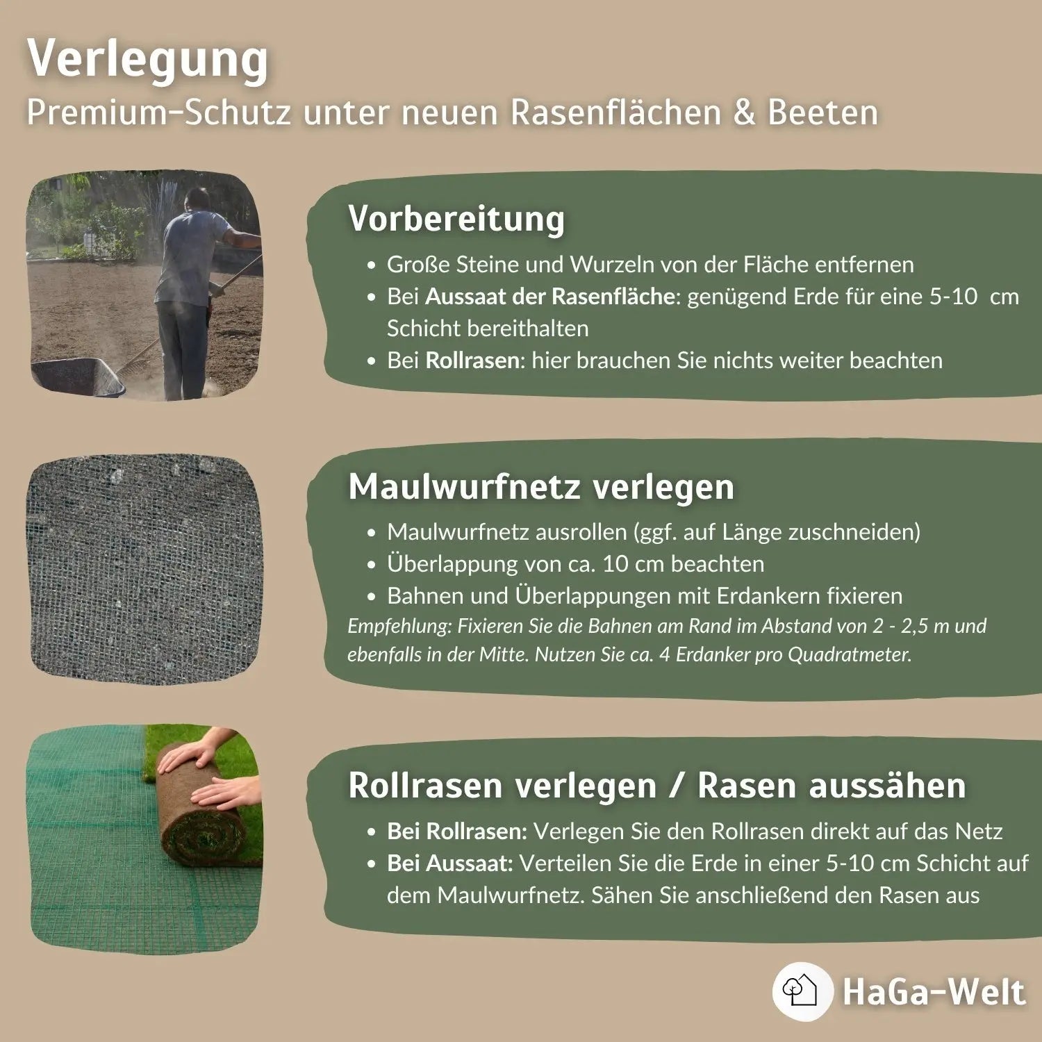 Maulwurfnetz – effektiver Schutz gegen Maulwürfe