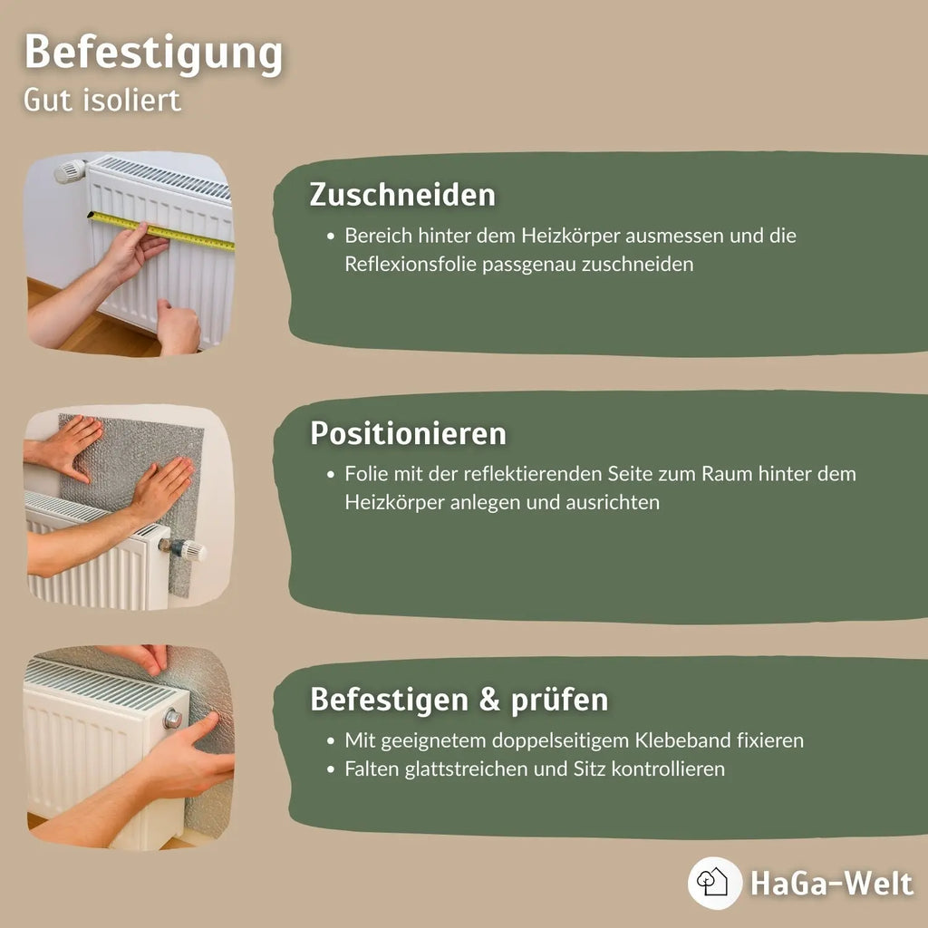 Heizkörper Reflexionsfolie – reflektiert Wärme und spart Heizkosten